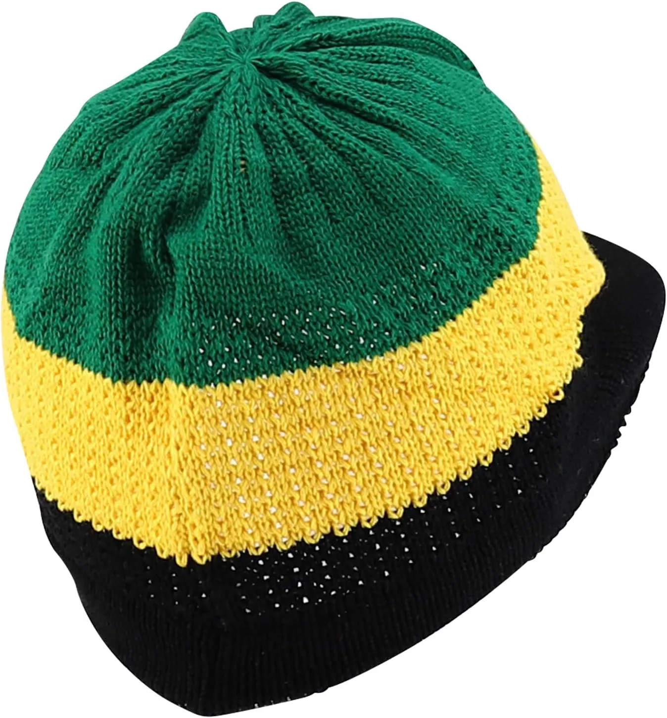 100% Cotton Rasta Knit Beanie Visor
