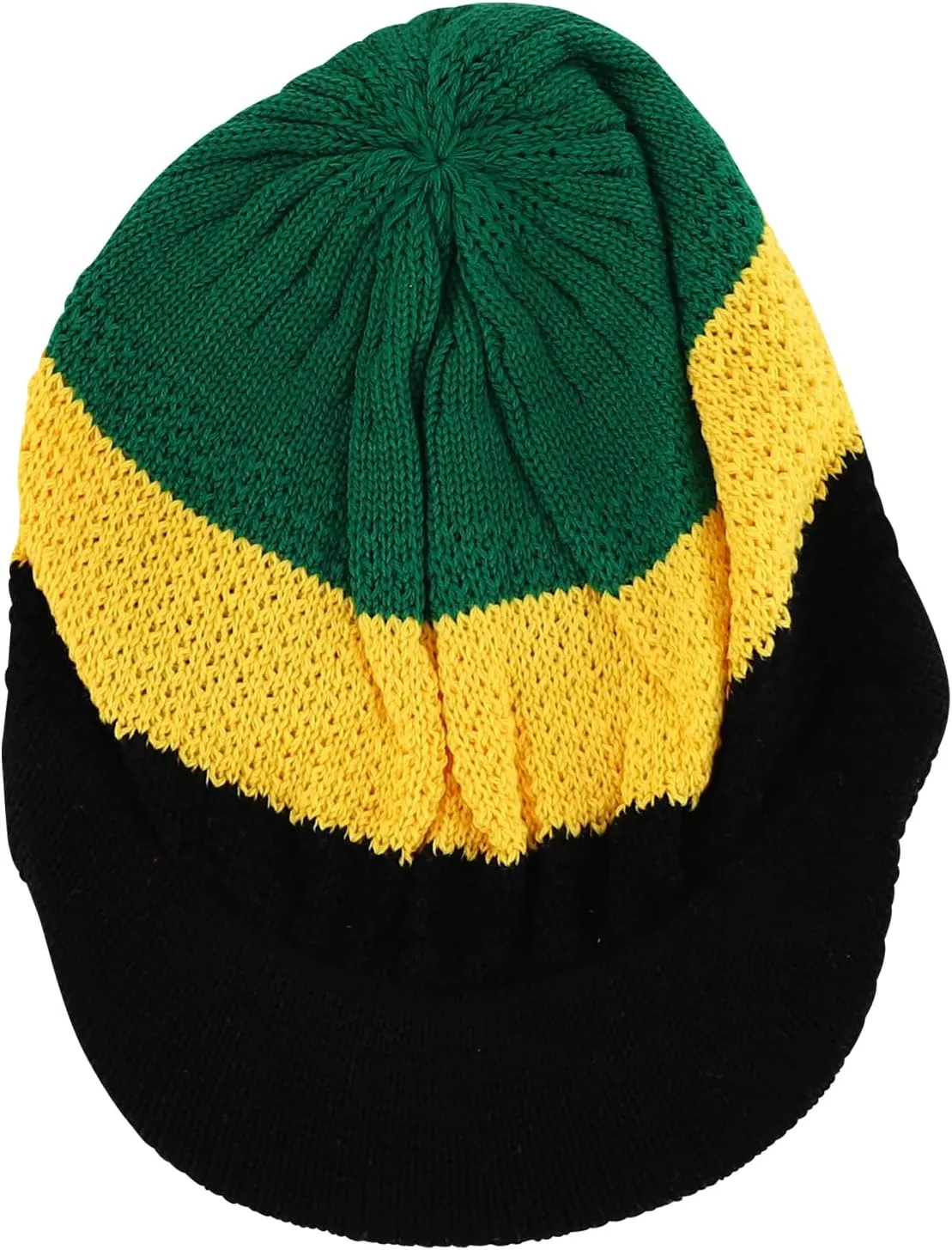 100% Cotton Rasta Knit Beanie Visor