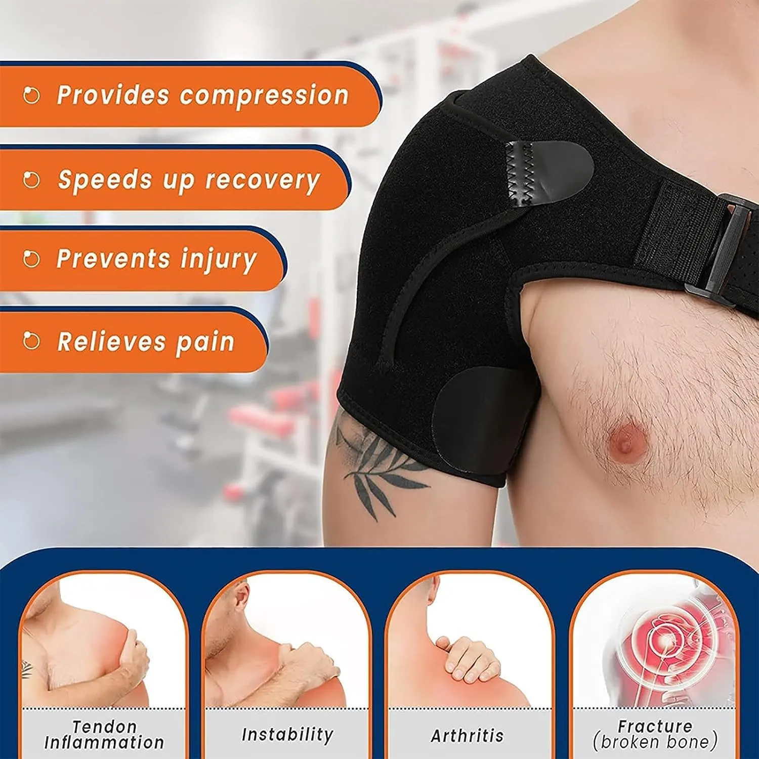 Agerelief Orthopedic Compression Shoulder Brace, Age Relief Compression Shoulder Brace, Age Relief Shoulder Brace, Agerelief - The Ultimate Shoulder Brace for Pain Relief (2PACK)