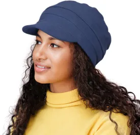 Alnorm Oversize Satin Lined Baseball Cap Newsboy Cap Winter Hat for Frizzy Curly Hair