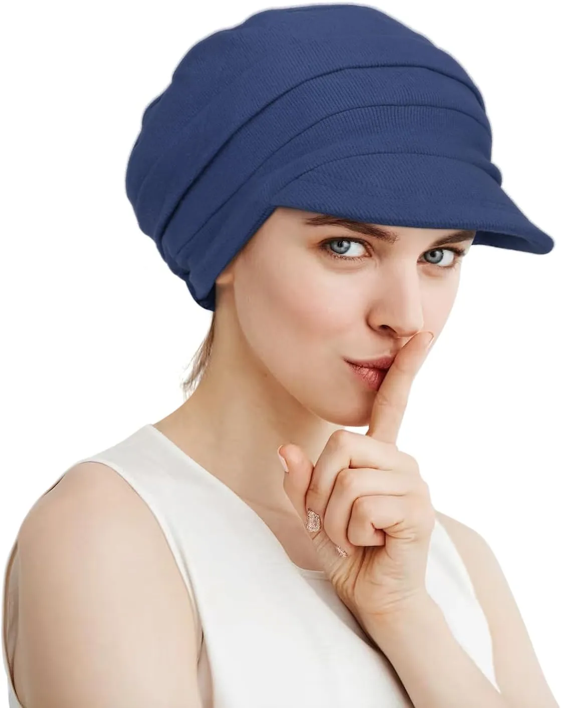 Alnorm Oversize Satin Lined Baseball Cap Newsboy Cap Winter Hat for Frizzy Curly Hair