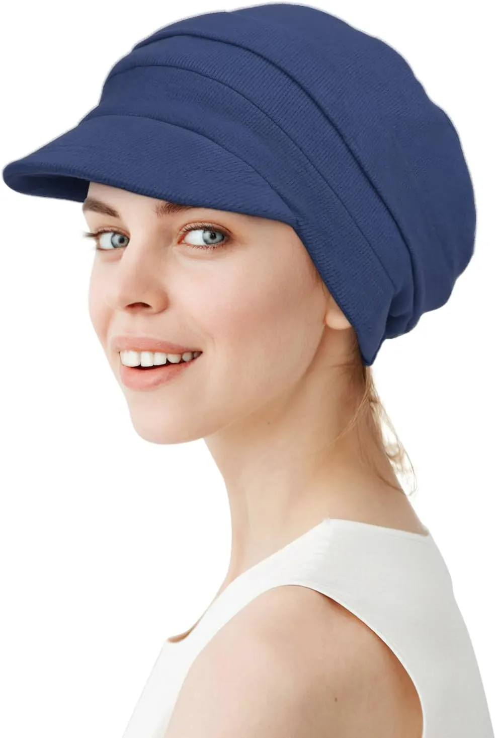 Alnorm Oversize Satin Lined Baseball Cap Newsboy Cap Winter Hat for Frizzy Curly Hair