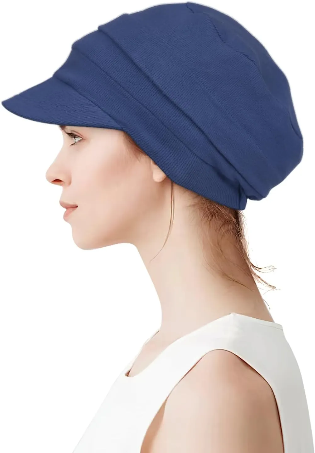 Alnorm Oversize Satin Lined Baseball Cap Newsboy Cap Winter Hat for Frizzy Curly Hair