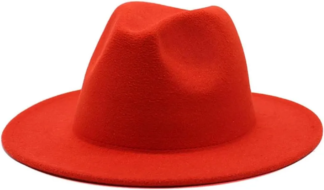 Big Brim Hats for Women British Style Vintage Church Hats Lady Flat Brim Jazz Cap Autumn Winter Womens Felt Hat