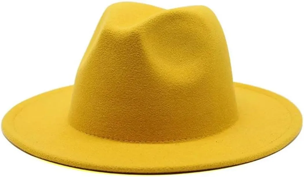 Big Brim Hats for Women British Style Vintage Church Hats Lady Flat Brim Jazz Cap Autumn Winter Womens Felt Hat