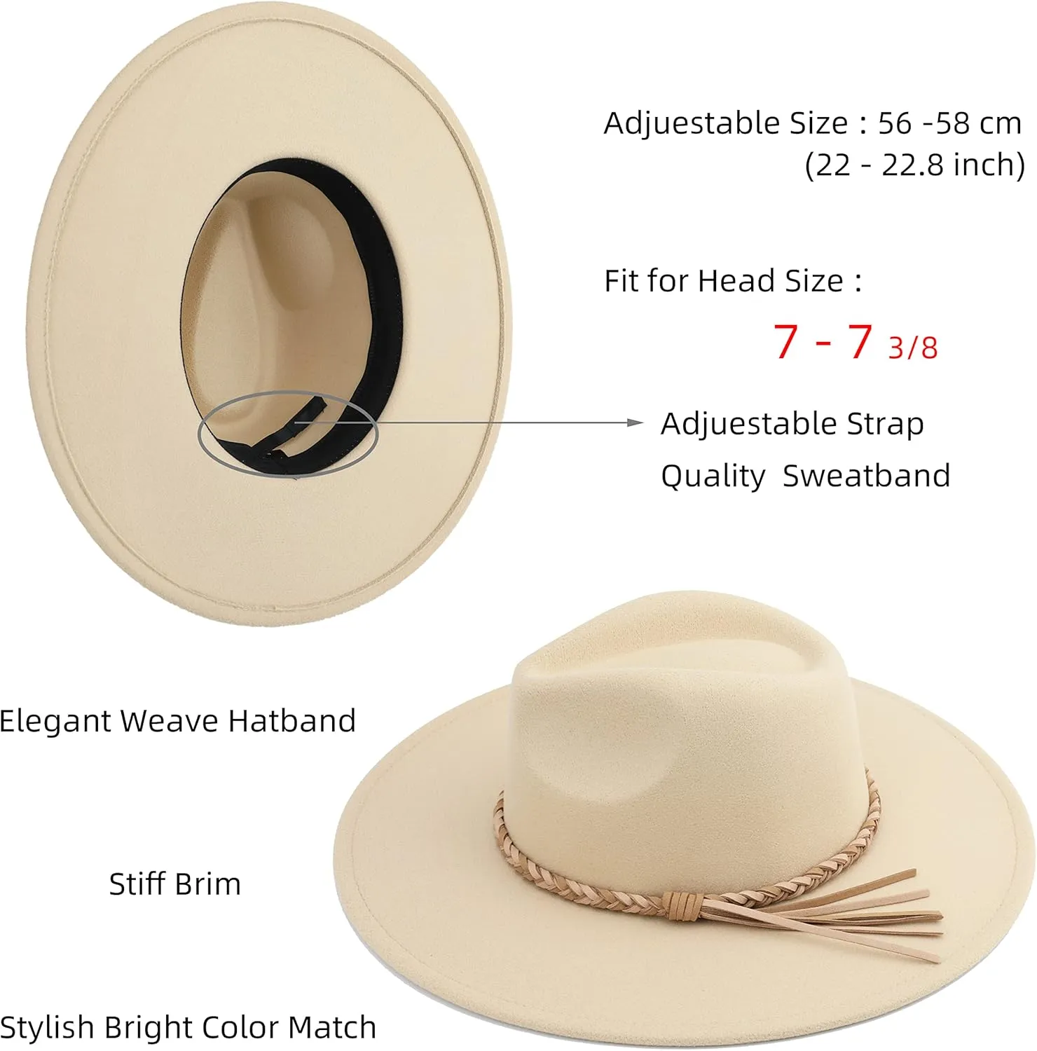 Big Wide Brim Women Fedora Hat