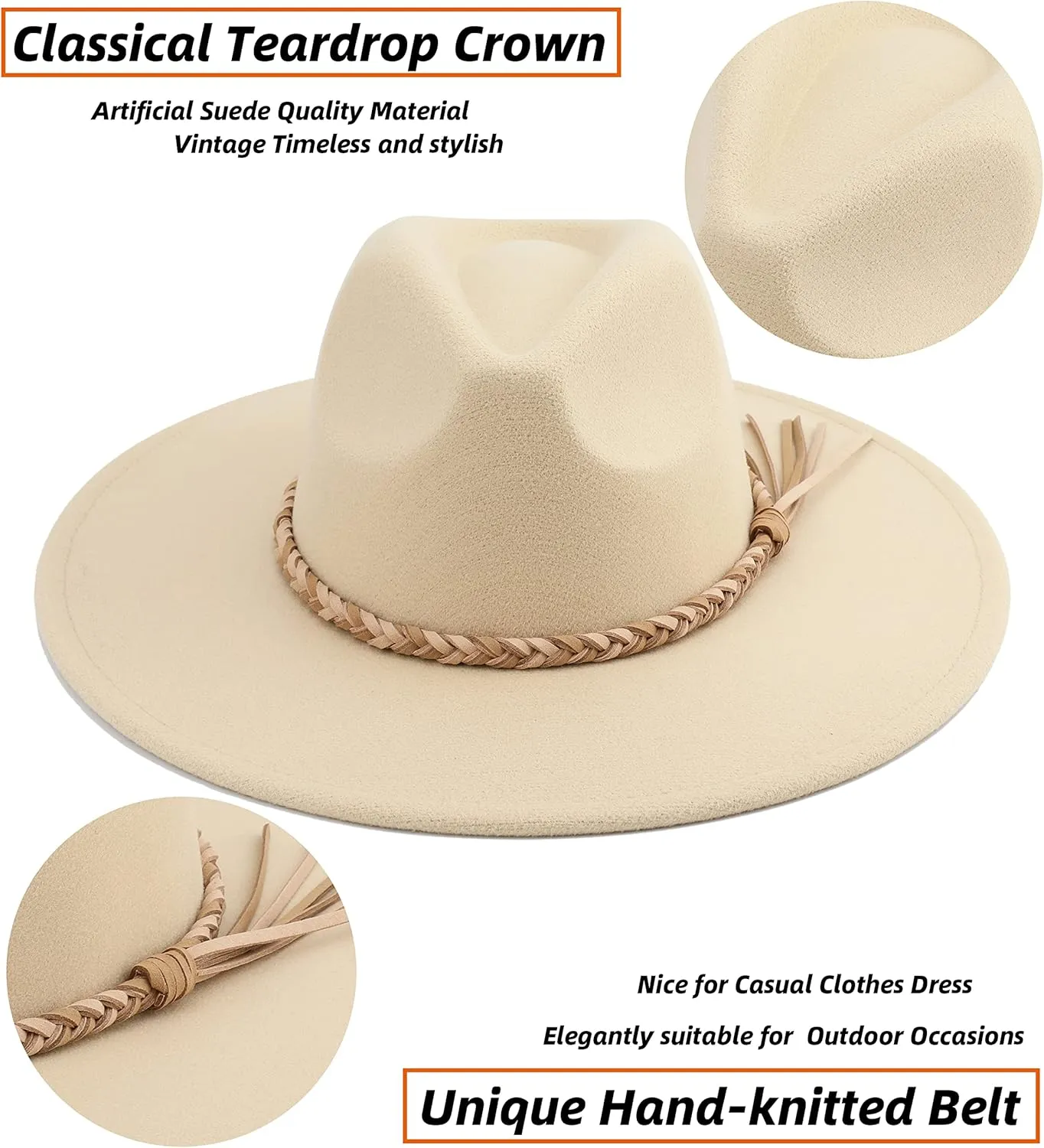 Big Wide Brim Women Fedora Hat