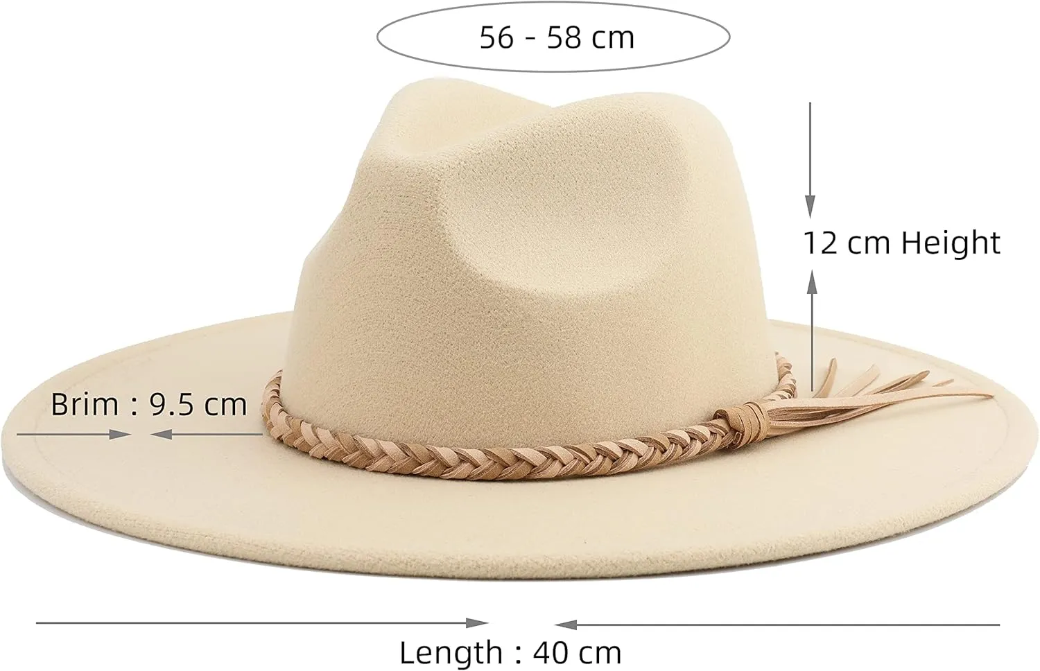 Big Wide Brim Women Fedora Hat