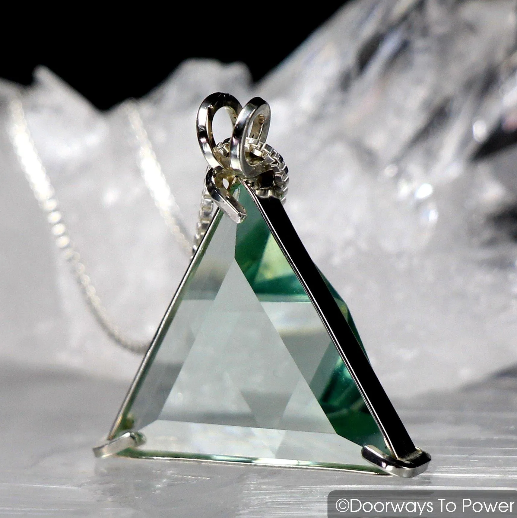 Blue Green Obsidian Star of David Vogel Casa Crystal Pendant