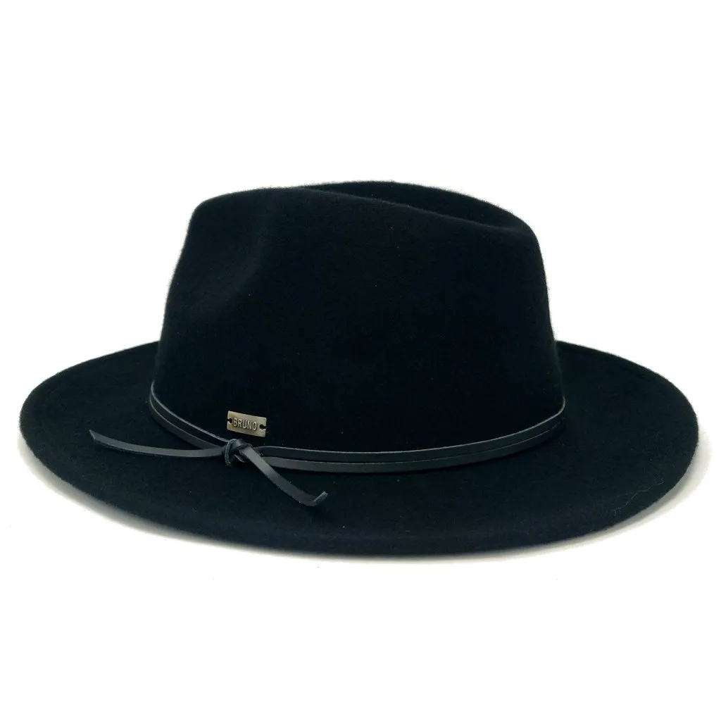 Bruno Capelo Tarik Flat Brim Wool Fedora