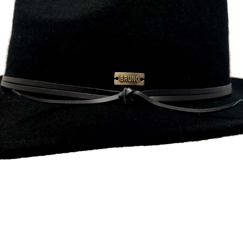 Bruno Capelo Tarik Flat Brim Wool Fedora