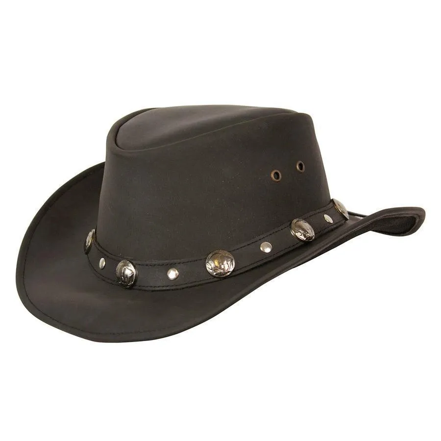 Buffalo Nickel Leather Hat