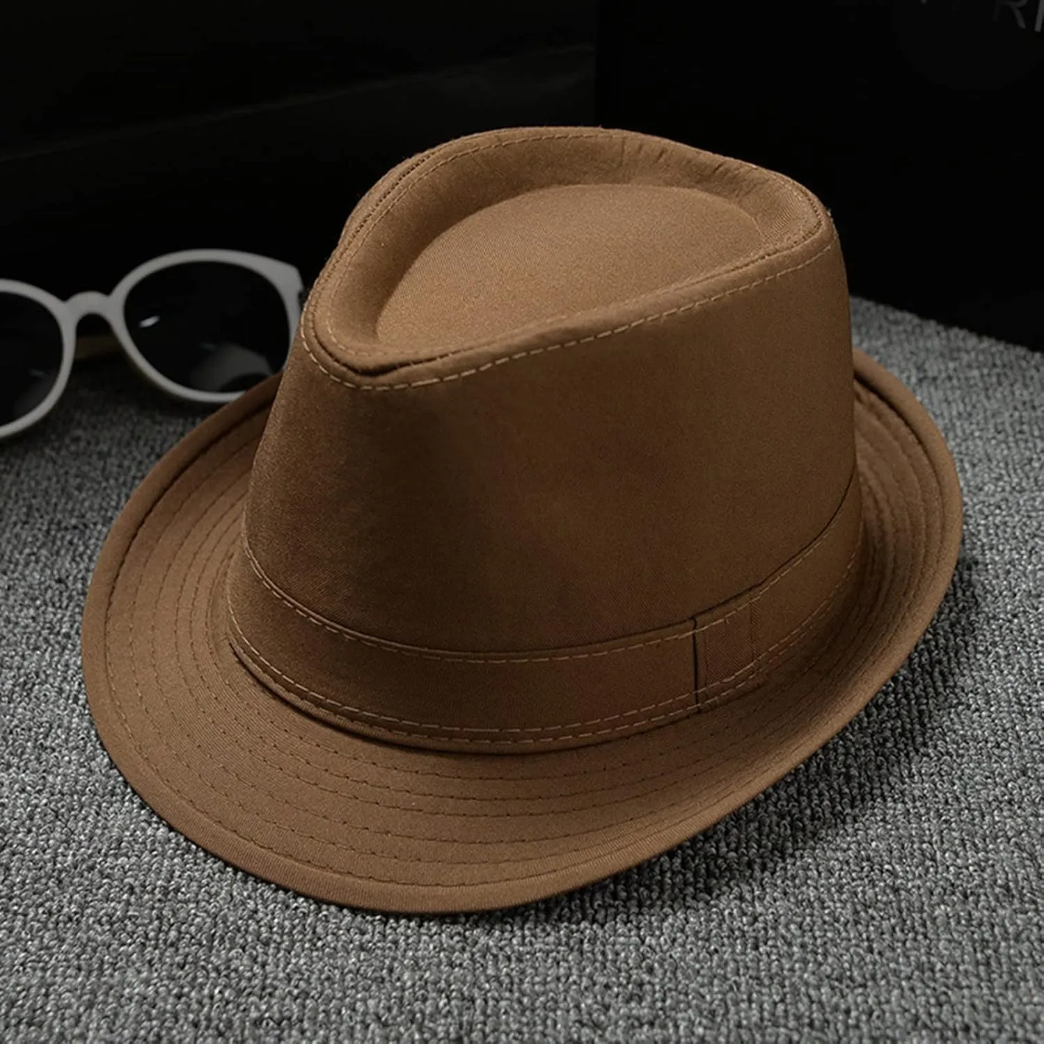 Classic Fedoras Hats Short Brim Panama Jazz Hat Bowler Hat for Men Women Fashion Panama Hat