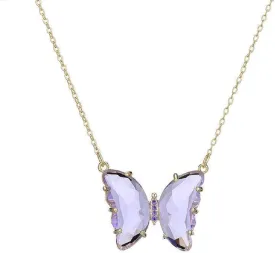 COLORFUL BLING Gold Butterfly Pendant Necklace 18K Gold filled Minimalist Cubic Zirconia Butterfly Pendant Cute Crystal Butterfly Necklaces for Women Girls
