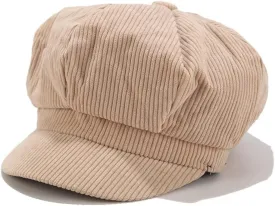 Corduroy Solid Color Version Beret Painter Hat Spring Autumn Shade Fashion Boy Cap Women Hat(Gray)
