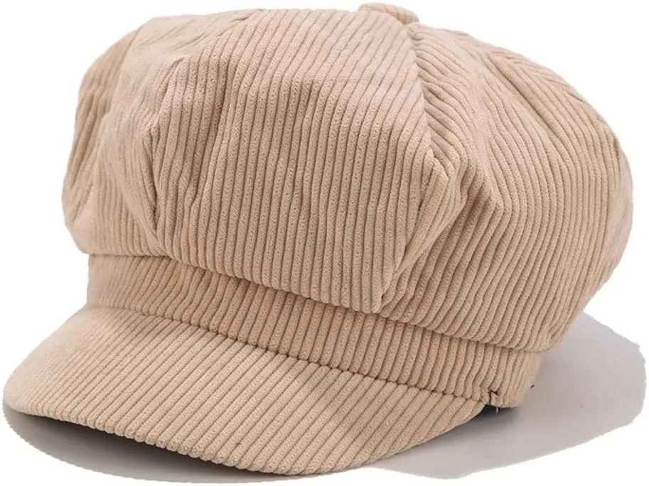 Corduroy Solid Color Version Beret Painter Hat Spring Autumn Shade Fashion Boy Cap Women Hat(Gray)