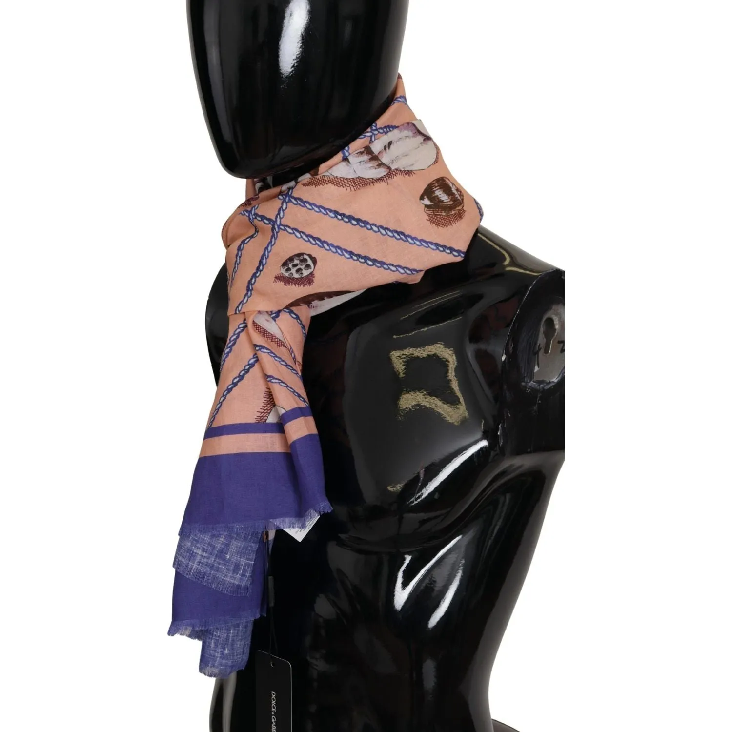 Dolce & Gabbana Multicolor Seashell Linen Scarf for Men