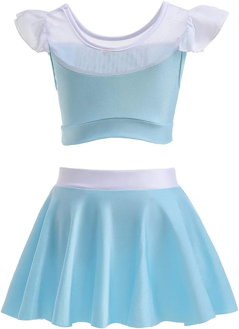 DYMCII Girls Princess Swimwear Two-Piece Tankini Set Bathing Suits Outdoors Beach Surfing Water Park Summer Swimsuits