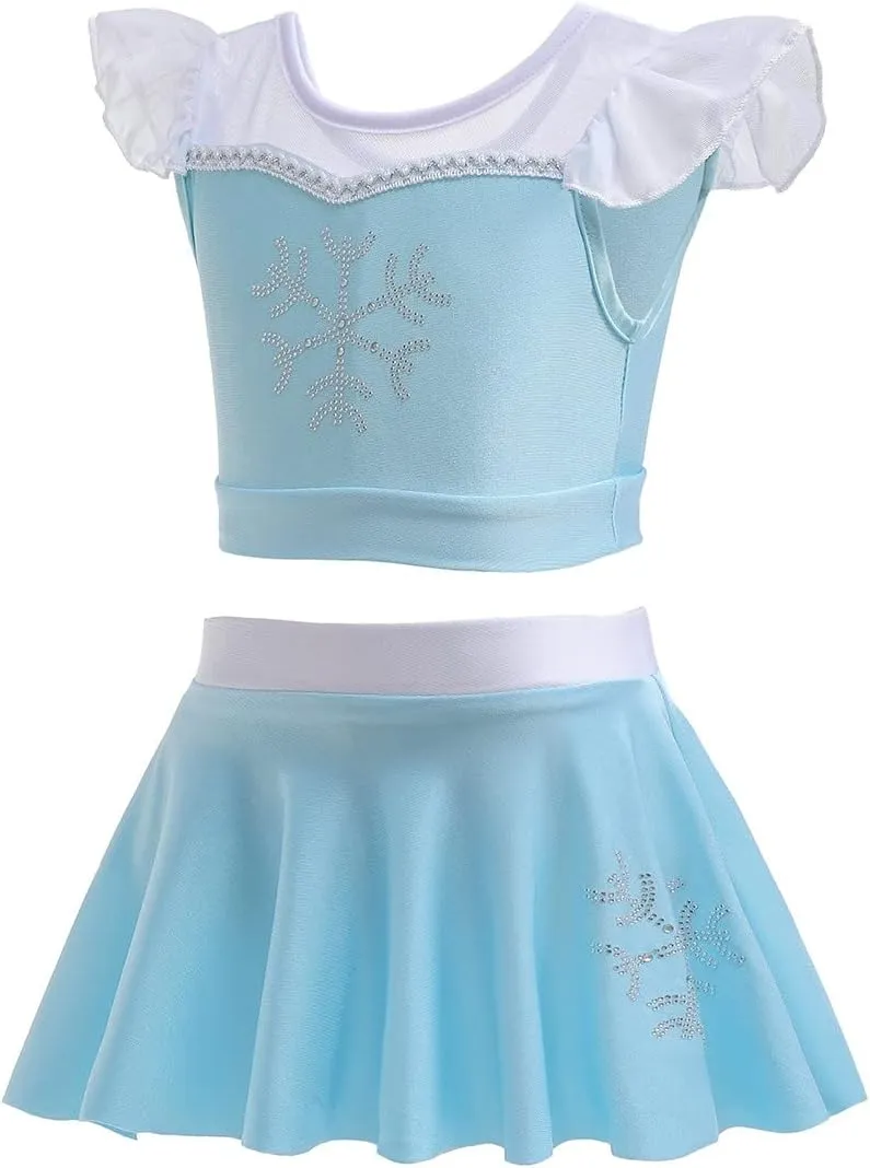 DYMCII Girls Princess Swimwear Two-Piece Tankini Set Bathing Suits Outdoors Beach Surfing Water Park Summer Swimsuits
