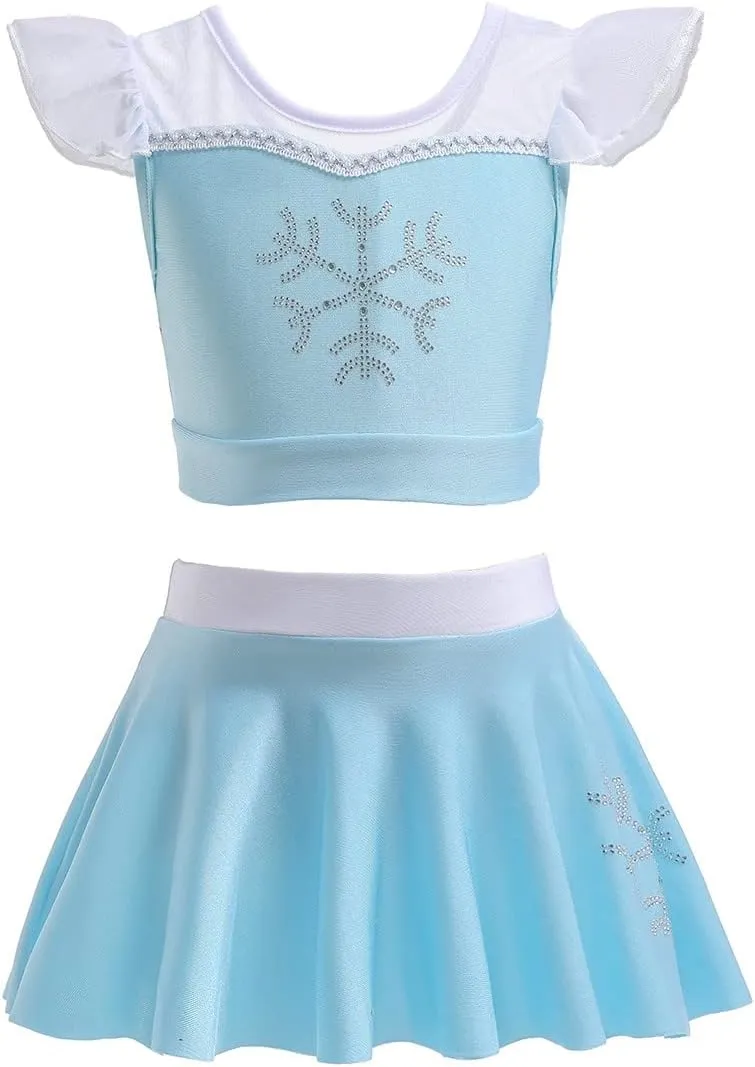 DYMCII Girls Princess Swimwear Two-Piece Tankini Set Bathing Suits Outdoors Beach Surfing Water Park Summer Swimsuits