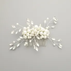 faux pearl acrylic ball glass stone decorated hair clip brooch dress hair comb