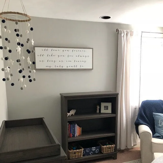 Felt Ball & Star Nursery Mobile- Shades of Blue- LARGE