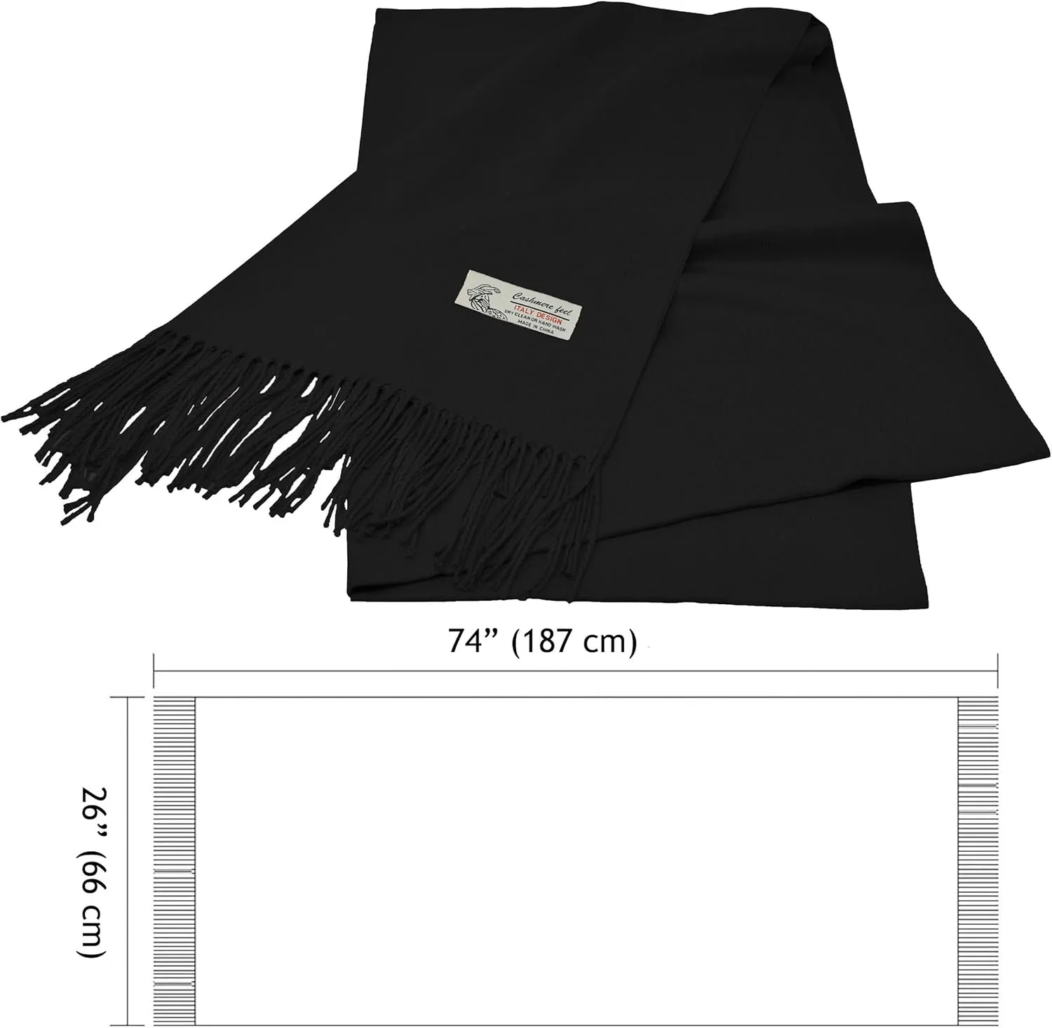 Glory Max Unisex Plain Solid Winter Scarf Cashmere Feel Oversized Soft Warm Shawl Wrap 74"x26"