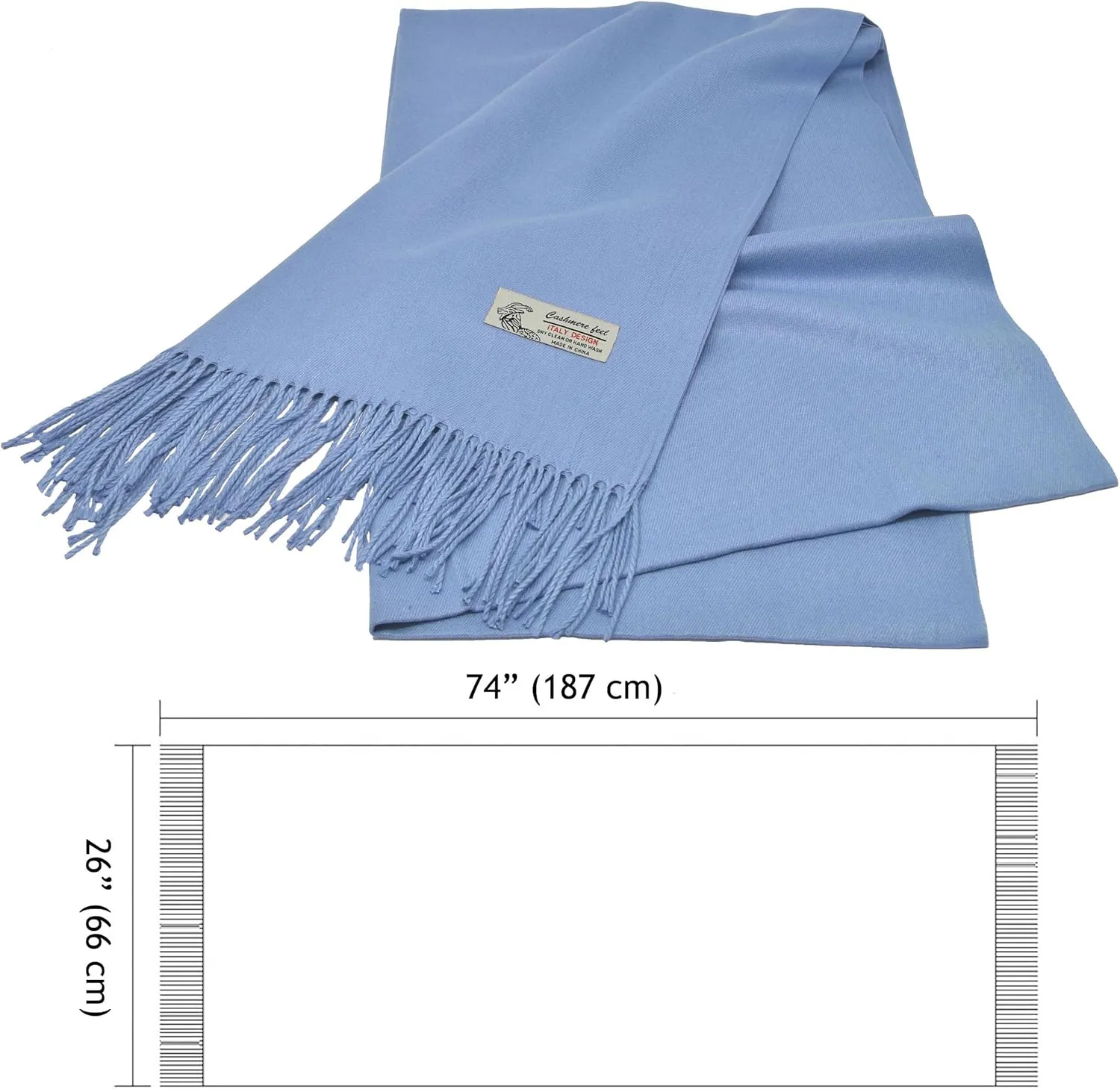 Glory Max Unisex Plain Solid Winter Scarf Cashmere Feel Oversized Soft Warm Shawl Wrap 74"x26"