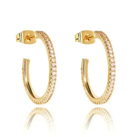 Gold Cubic Zirconia Hoop Earrings