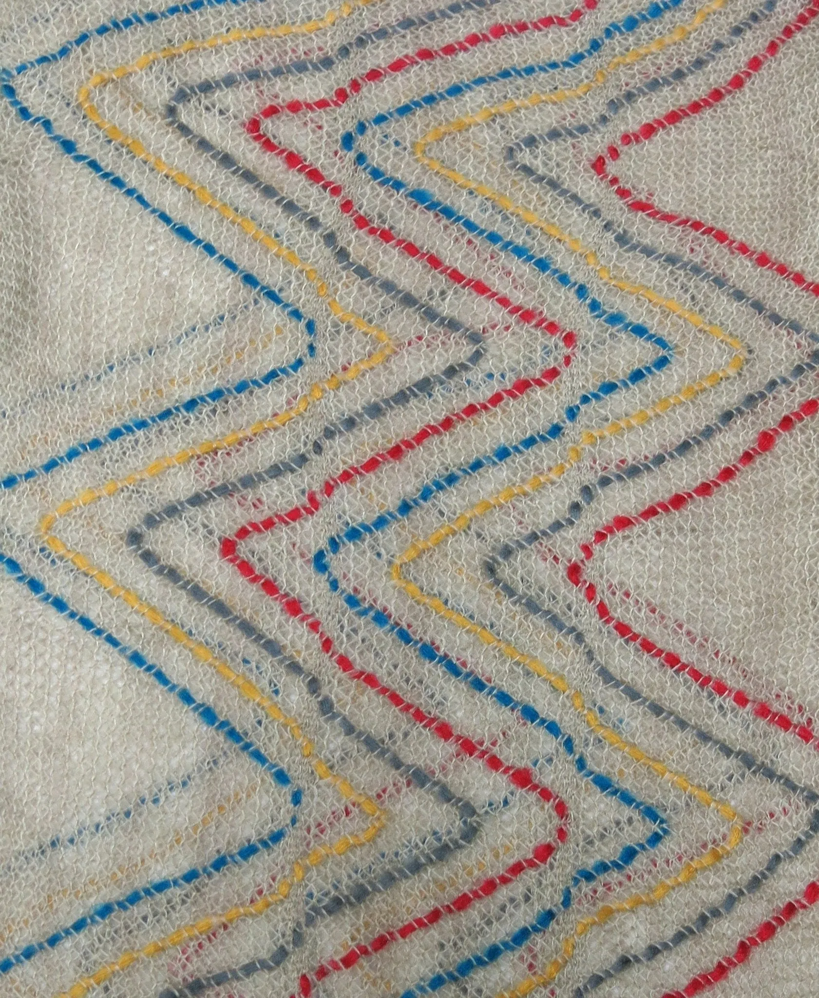 Hand Knit Zig Zag Knit Circle Scarf