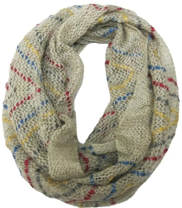 Hand Knit Zig Zag Knit Circle Scarf