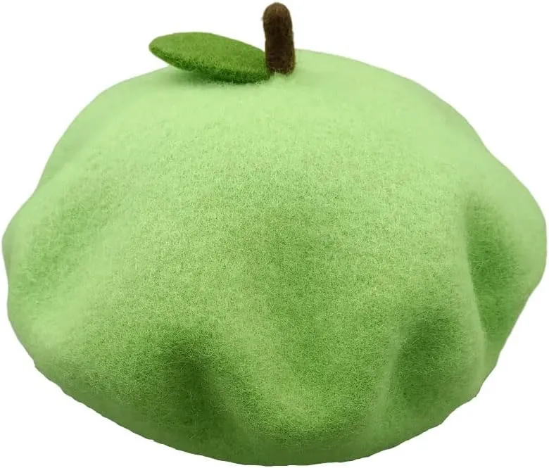Handmade Wool Beret Hat French Style Needle Felt Flower Beanies Women Winter Autumn Cap