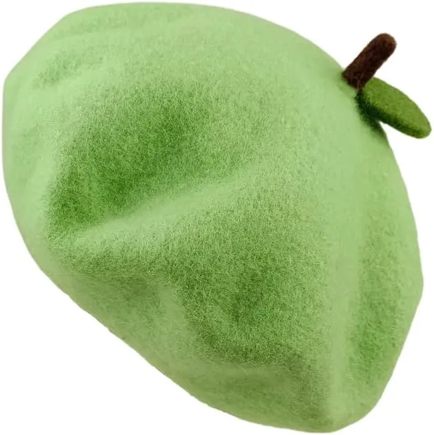 Handmade Wool Beret Hat French Style Needle Felt Flower Beanies Women Winter Autumn Cap