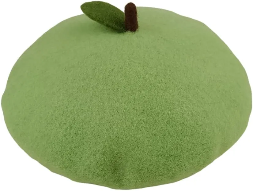 Handmade Wool Beret Hat French Style Needle Felt Flower Beanies Women Winter Autumn Cap