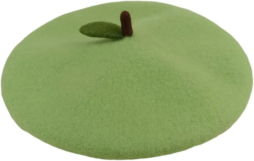 Handmade Wool Beret Hat French Style Needle Felt Flower Beanies Women Winter Autumn Cap