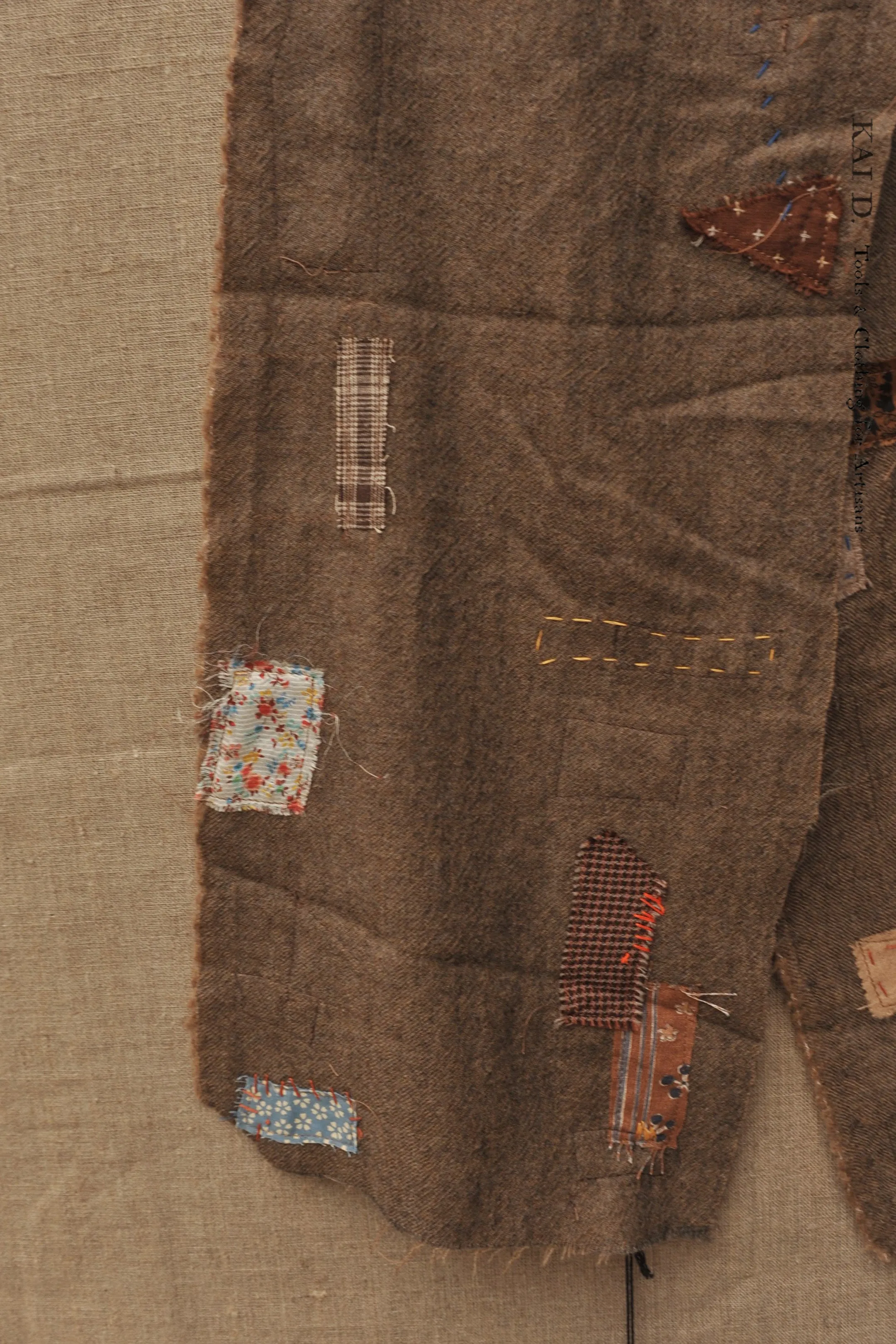 Handmade Wool Boro Scarf - Soft Japanese Wool