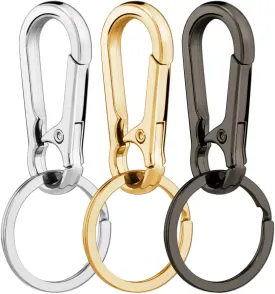 Hapeper Keychain 3 Pieces Metal Keyring Key Ring Chain Clip Keychains