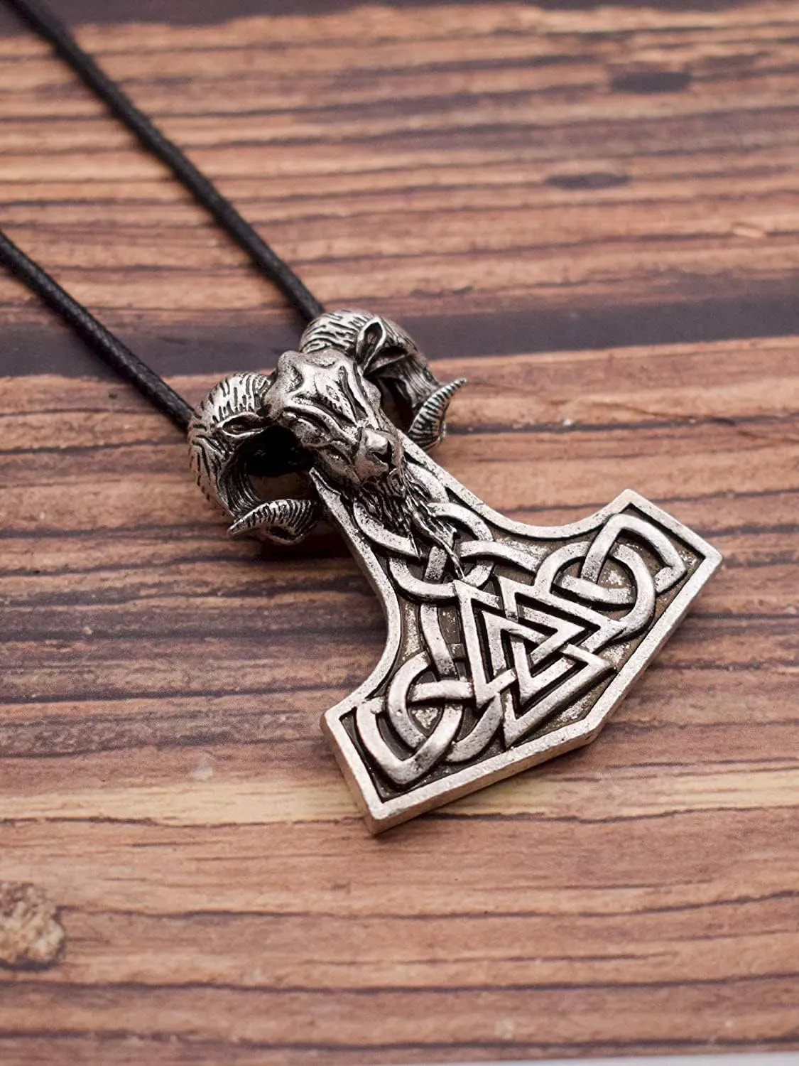 HAQUIL Viking Mjolnir Necklace, Thor Hammer Amulet Pendant, Viking Jewelry Gift for Men