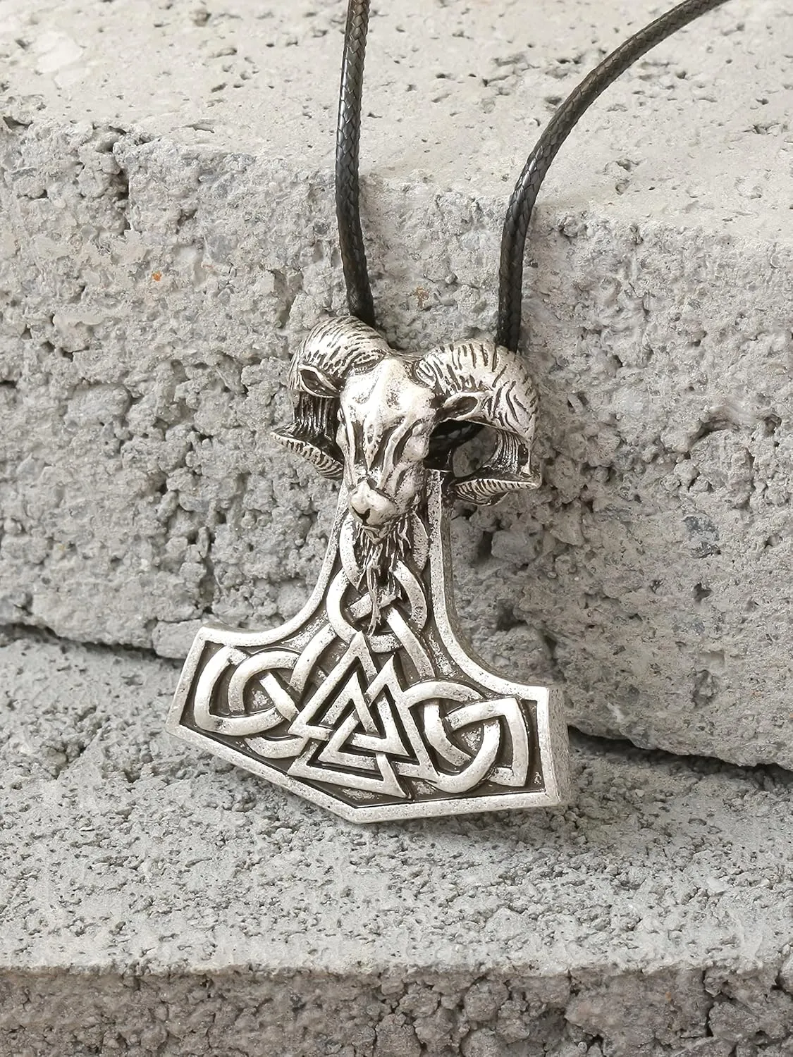 HAQUIL Viking Mjolnir Necklace, Thor Hammer Amulet Pendant, Viking Jewelry Gift for Men