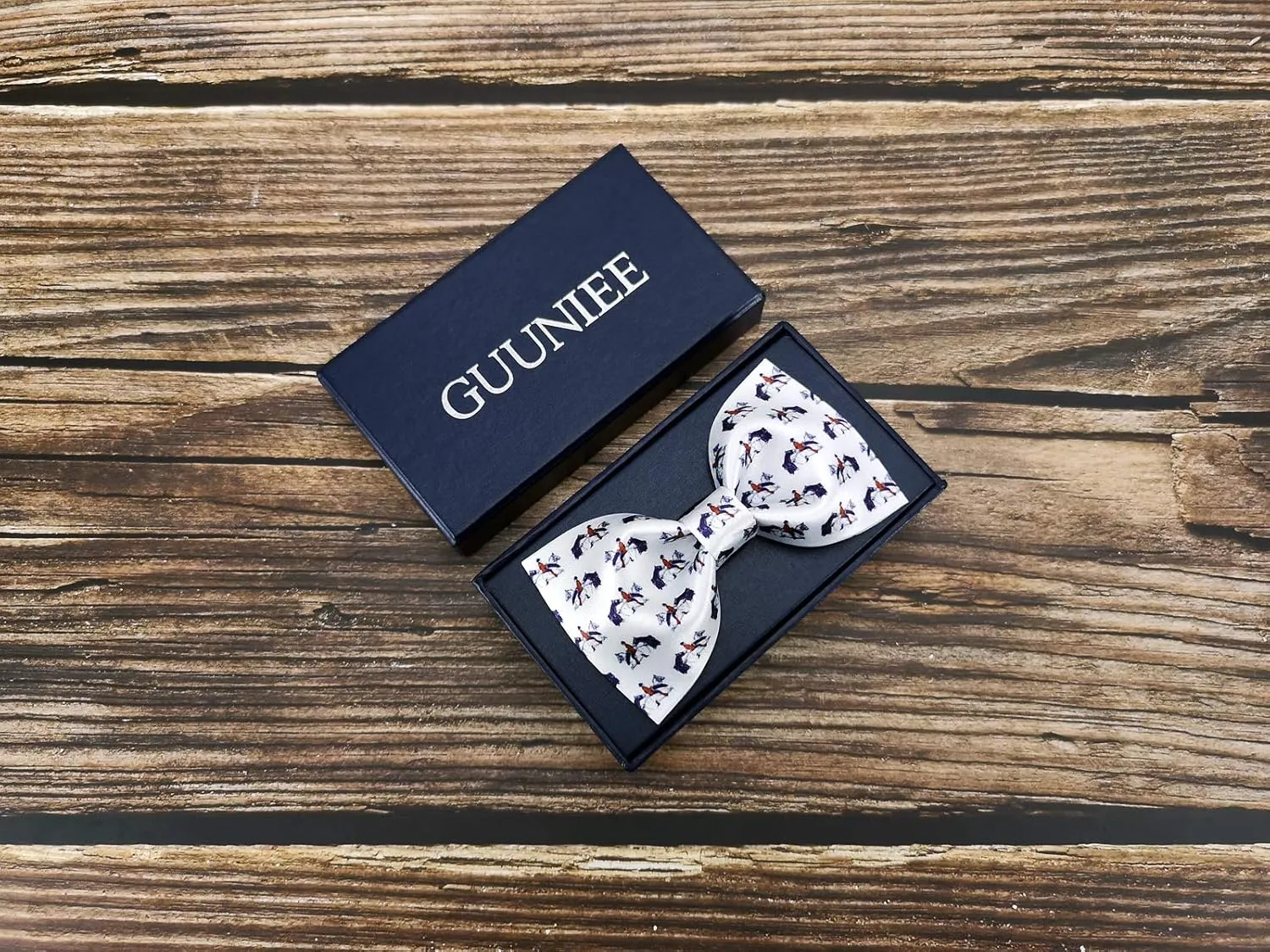 Men's 100% Satin Silk Racehorse Bow Ties Pre-tied Solid Horse Racing Bowtie