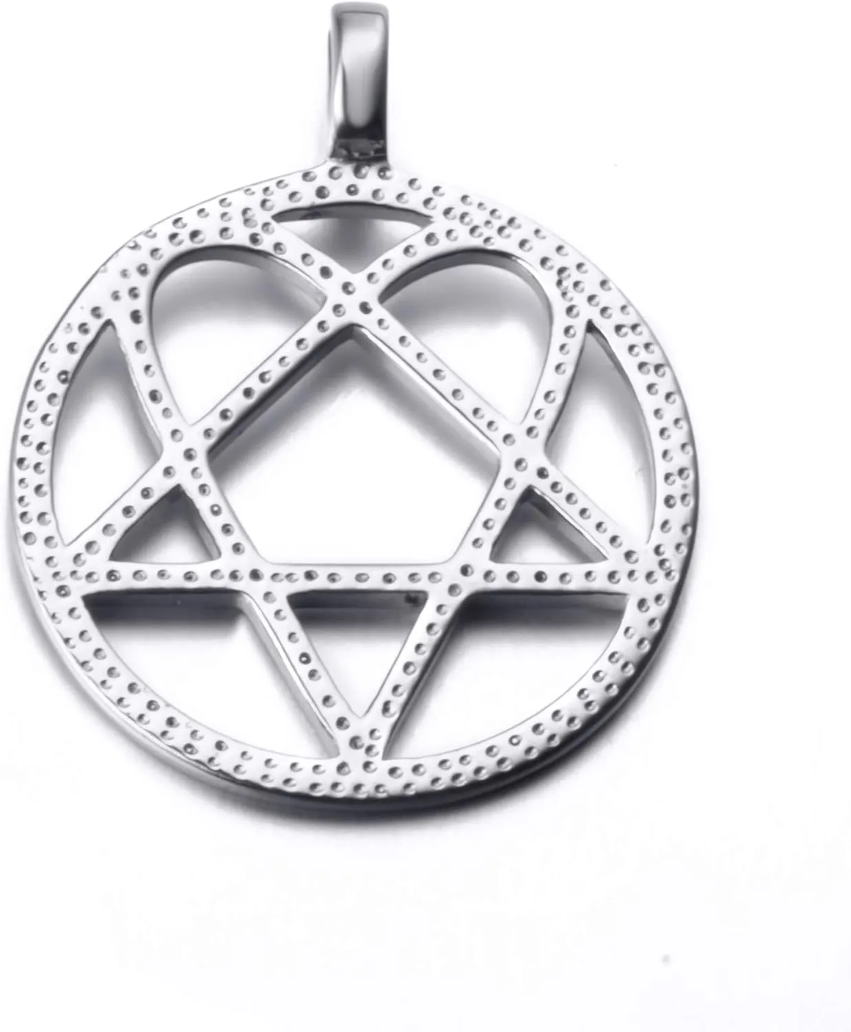 Mens Womens Stainless Steel Pendant Necklace Heartagram Star Heart Him Chain Vintage Jewelry