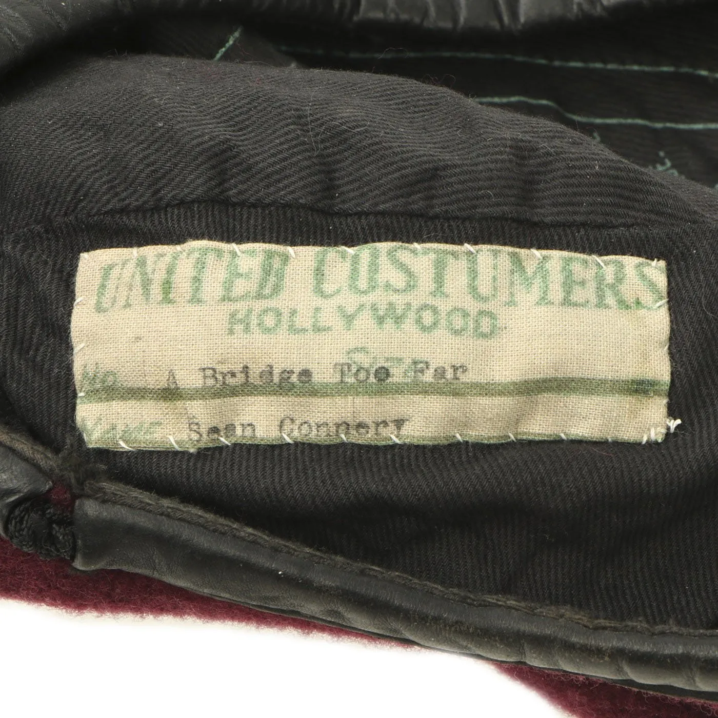 Original British Paratrooper Beret worn by Sean Connery as Maj. Gen. Roy Urquhart in "A Bridge Too Far"