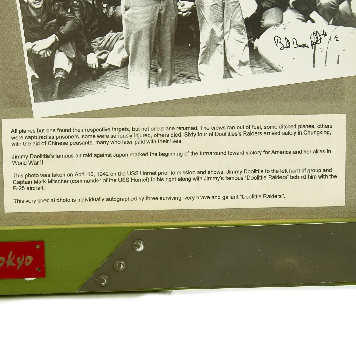 Original U.S. WWII Doolittle Raiders Signed Photograph with COA