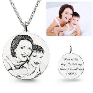 Personalized Photo Necklace Round Shaped