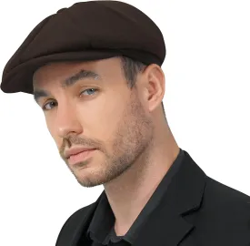 POUDAY Wool Blend Newsboy Cap for Men Irish Cap Newsboy Hat Newsies Cabbie Hat