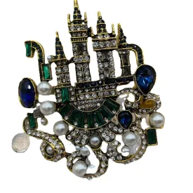 Pre Order:  Retro Castle Crystal Brooch