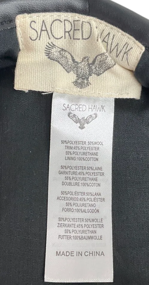 sacred hawk Black Embellished Beret Hat One Size