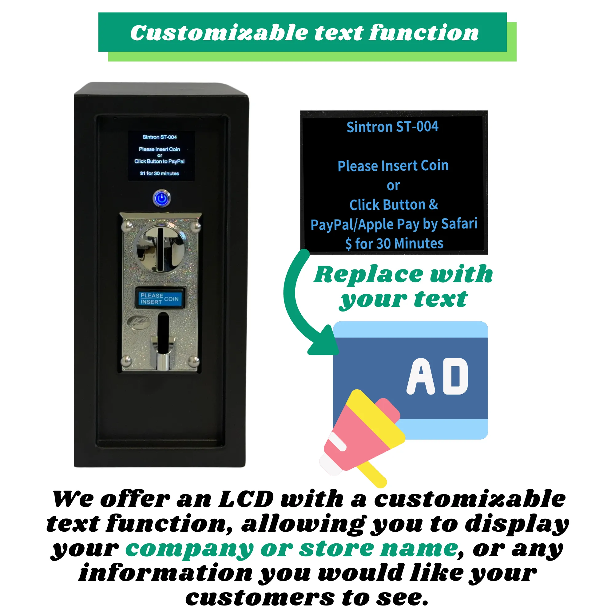 Sintron ST-004 110V~240V Coin & Mobile contactless Payment Operated Timer Control Power Box - Credit Card Apple Pay Google Pay PAYPAL Venmo Cash App STRIPE Square etc...(not limited)