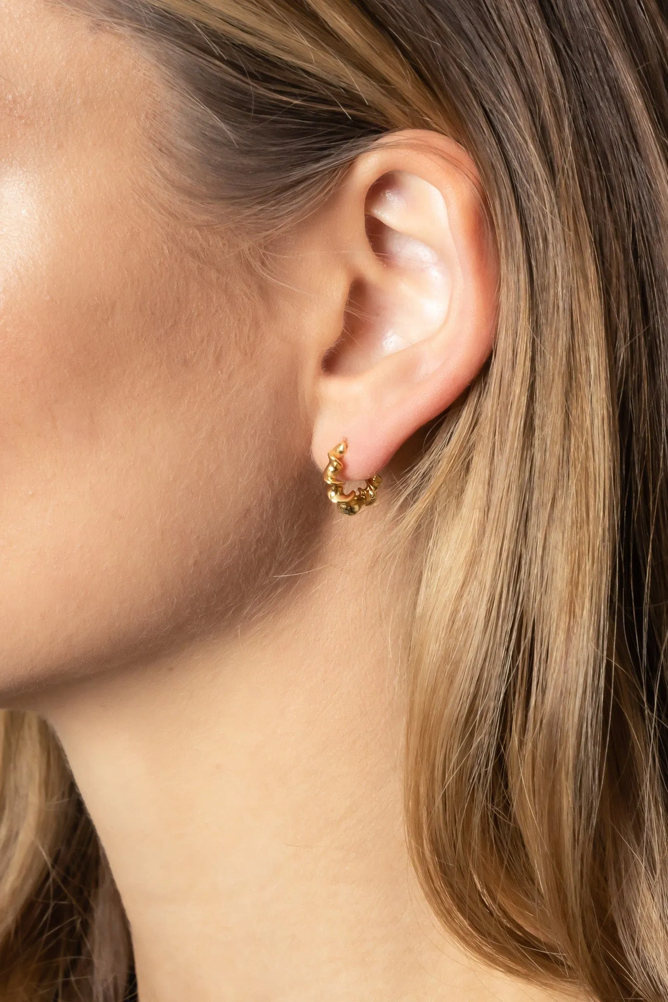 SJE310247 14K Dipped Twisted Hoop Earrings