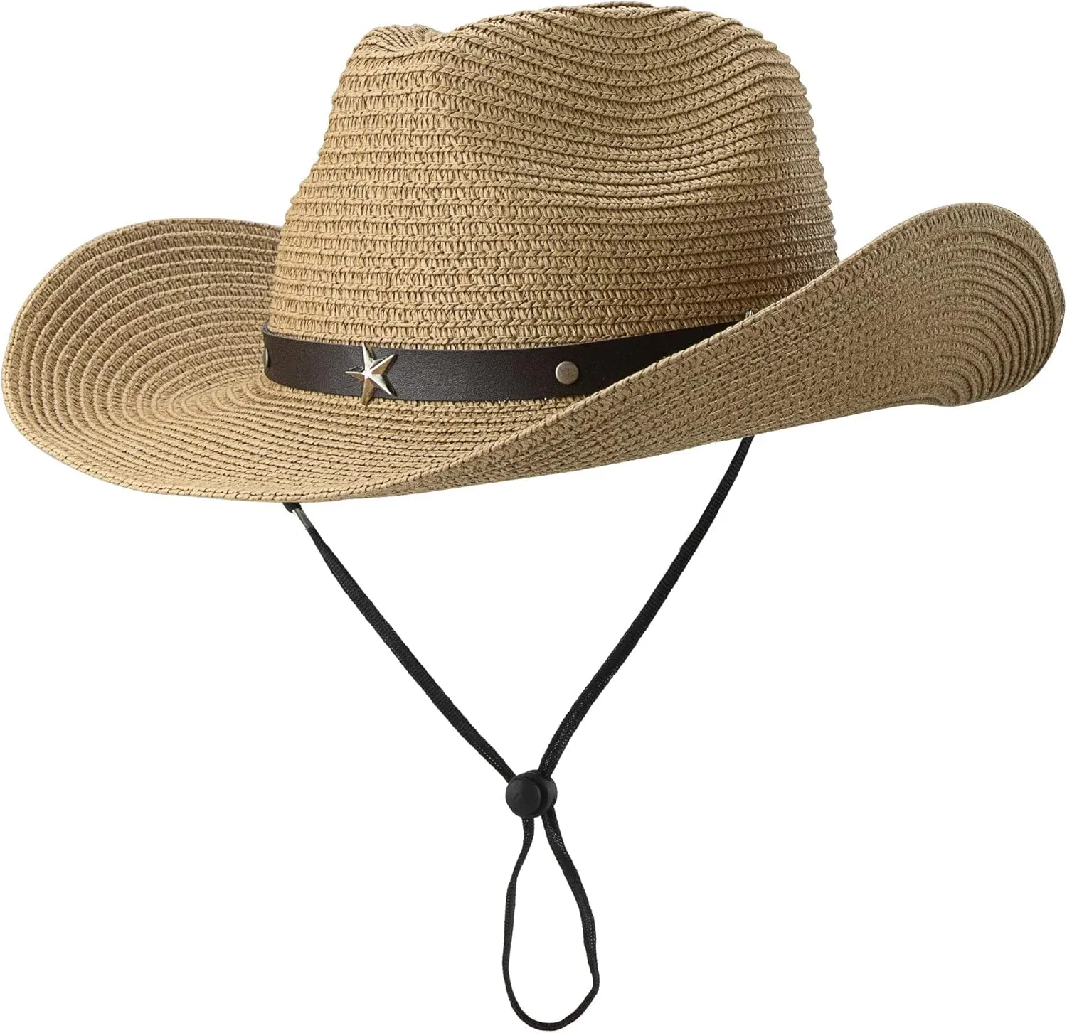 Straw Cowboy Hats for Toddler Girls Boys Summer Sun Hat Belt Buckle Cowgirl Western-Hat for Kid 2-4 Years